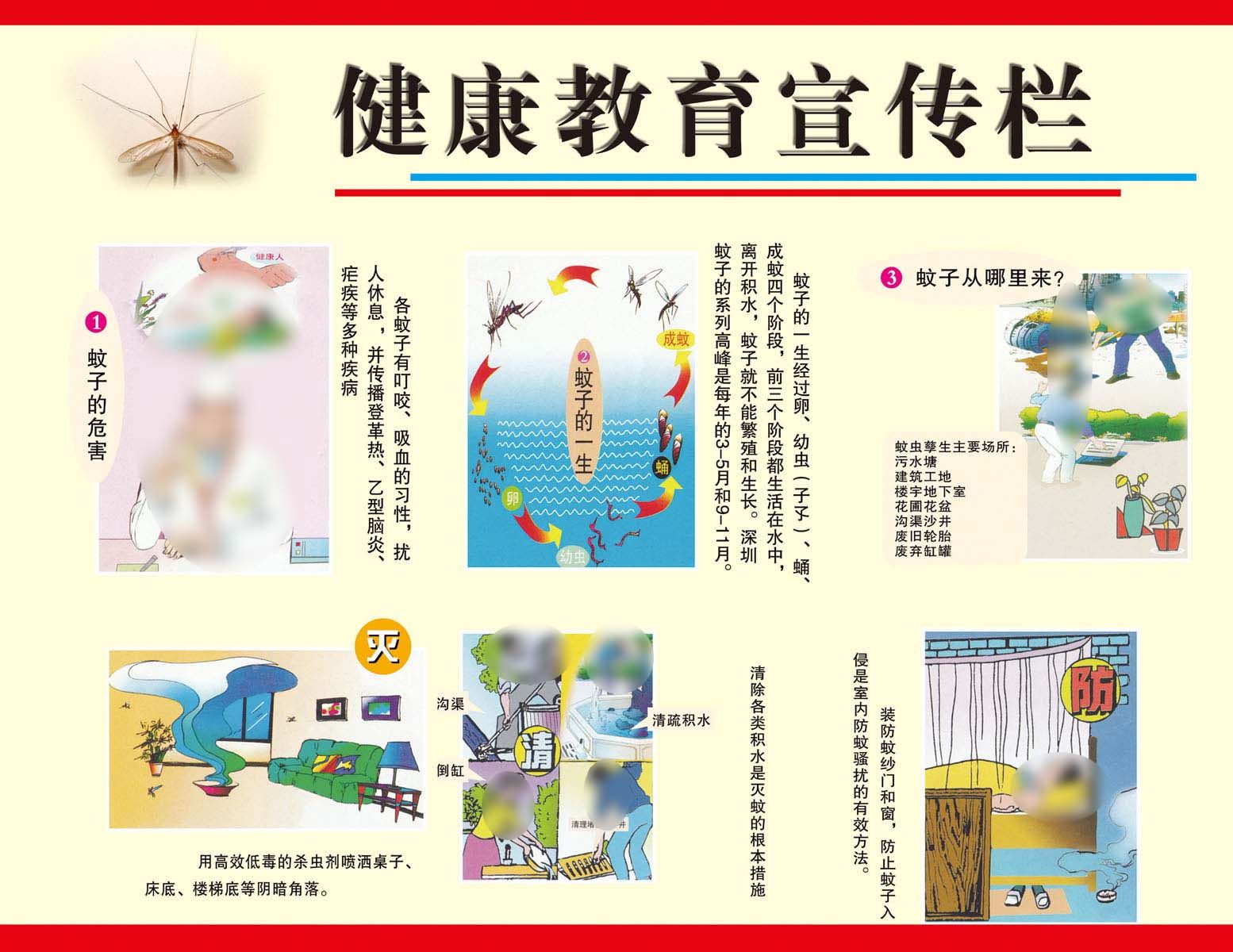 海报印制208海报展板素材(制作)2843 蚊子健康教育宣传栏