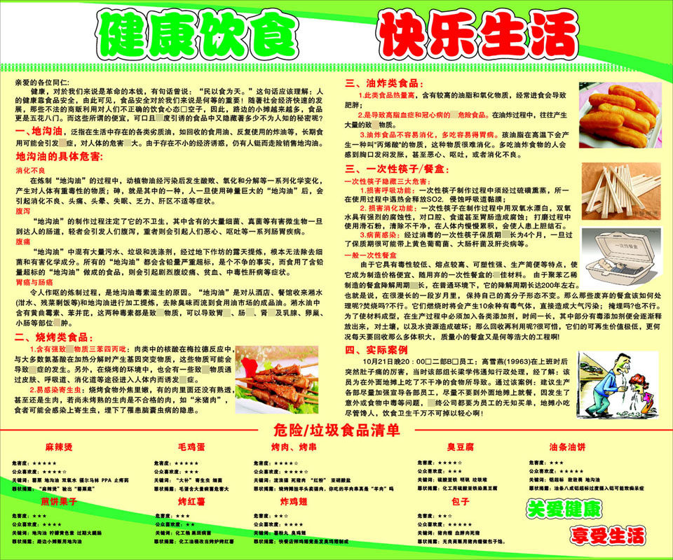658海报印制展板墙贴喷绘素材963食品安全健康饮食地沟油危害烧烤