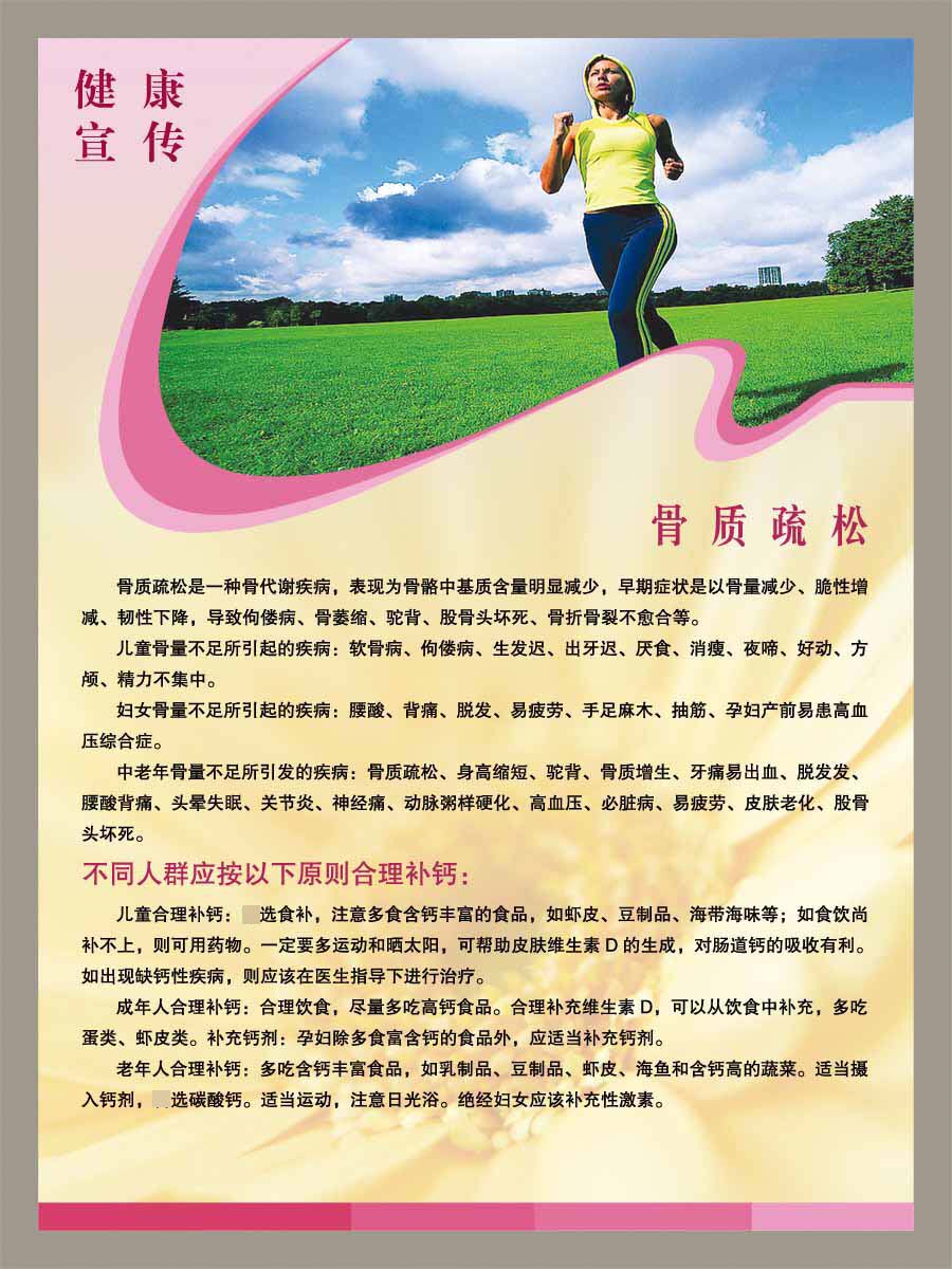 55素材医院门诊部所卫生站海报展板188健康宣传骨质疏松海报印制