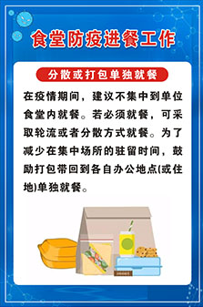 m766学校食堂进餐工作分散打包单独就餐794校园防疫标语海报印制