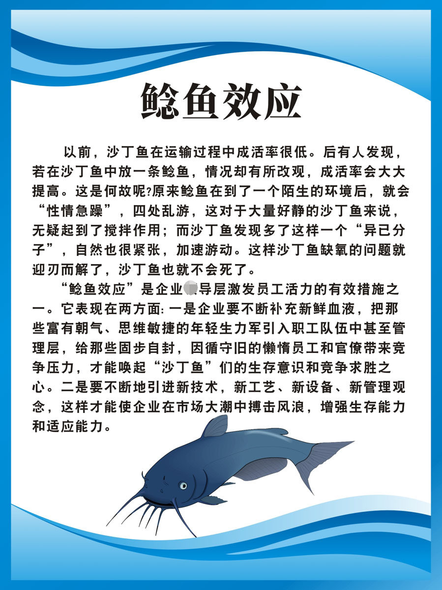 m769鲶鱼效应办公室企业文化装饰画墙上挂贴图1447海报印制kt展板