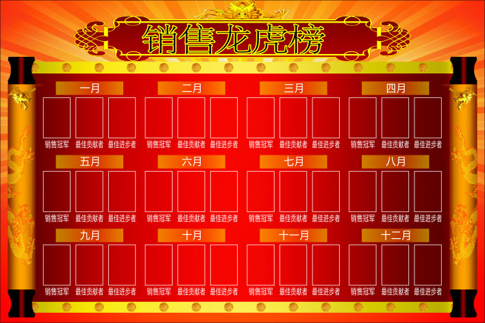 762海报印制展板写真素材771光荣龙虎业绩精英销售冠军榜