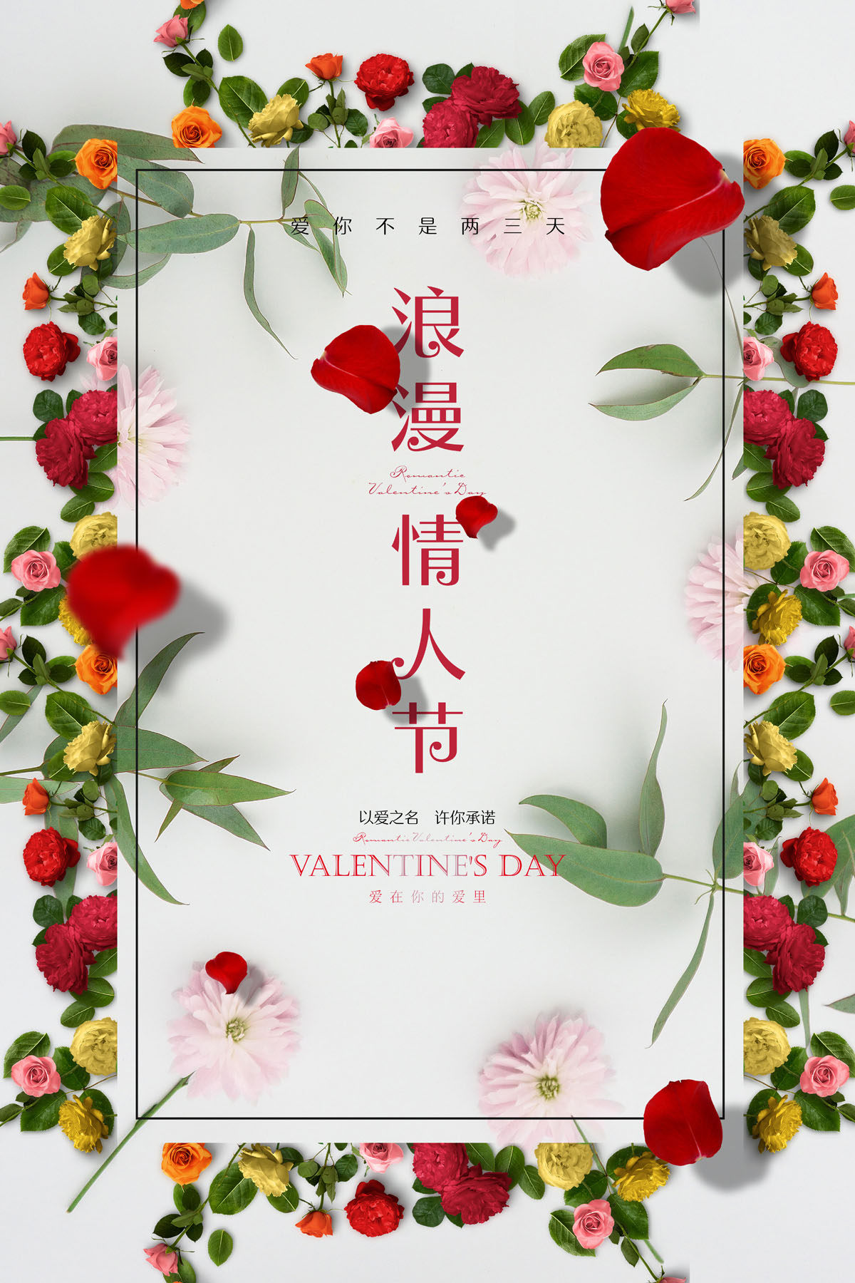 762海报印制展板写真素材112七夕情人节清新玫瑰促销宣传图片