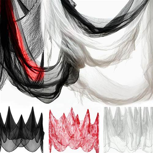 万圣节装饰纱布挂件破洞黑色血渍布鬼屋恐怖户外室内背景布置道具