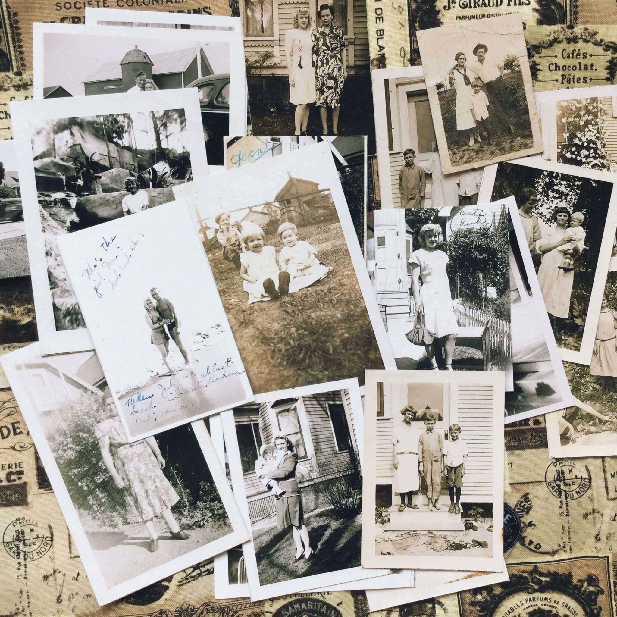 复古欧美旧照片 junkjournal手帐装饰摆拍素材纸 1920家庭生活照