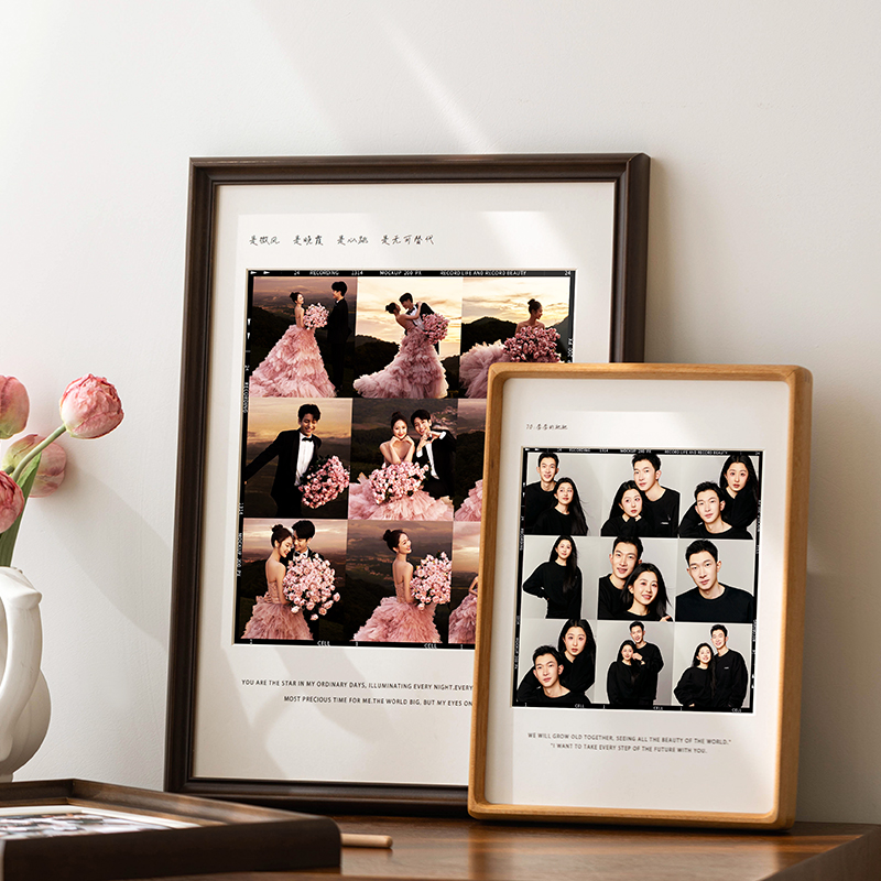 婚纱照情侣写真宫格定制情话相框