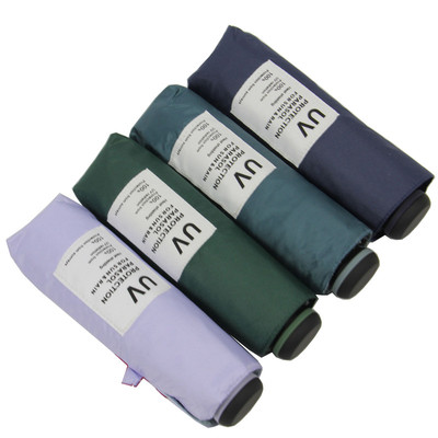 宏达晴雨伞纯色黑胶五折防晒