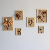 复古壁饰干花装 饰 饰画相框摆件挂画标本画框客厅挂饰墙面遮丑装