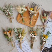 自然风干迷你小花束玫瑰干花混搭兔尾情人草真花礼盒diy配饰装 饰