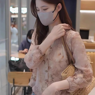 复古碎花雪纺衬衫 新款 超好看洋气独特别致绝美上衣小衫 女2025夏季