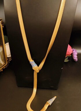 Vintage青岛中古vintage镶钻长款毛衣链灵蛇项链跨境热销轻奢百搭