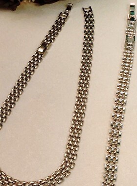 Vintage新款欧美潮流链条金属粗旷手链女锁骨链编织蛇骨链饰品