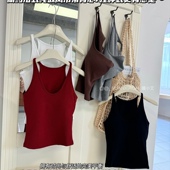 CHARM 带胸垫背心女秋冬磨毛收副乳显瘦无袖 FULL 内搭打底衫