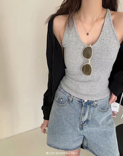 法式 CHARM 挂脖背心女士吊带一体杯遮副乳打底带胸垫美背 FULL