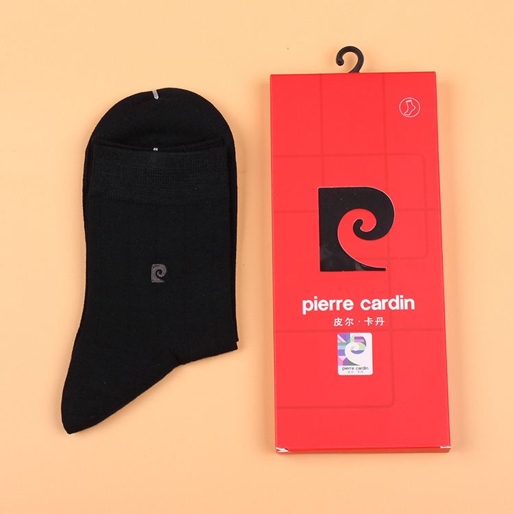 包邮皮尔卡丹尊贵绅士男袜00028丝光羊绒秋冬长筒商务棉袜男绣标