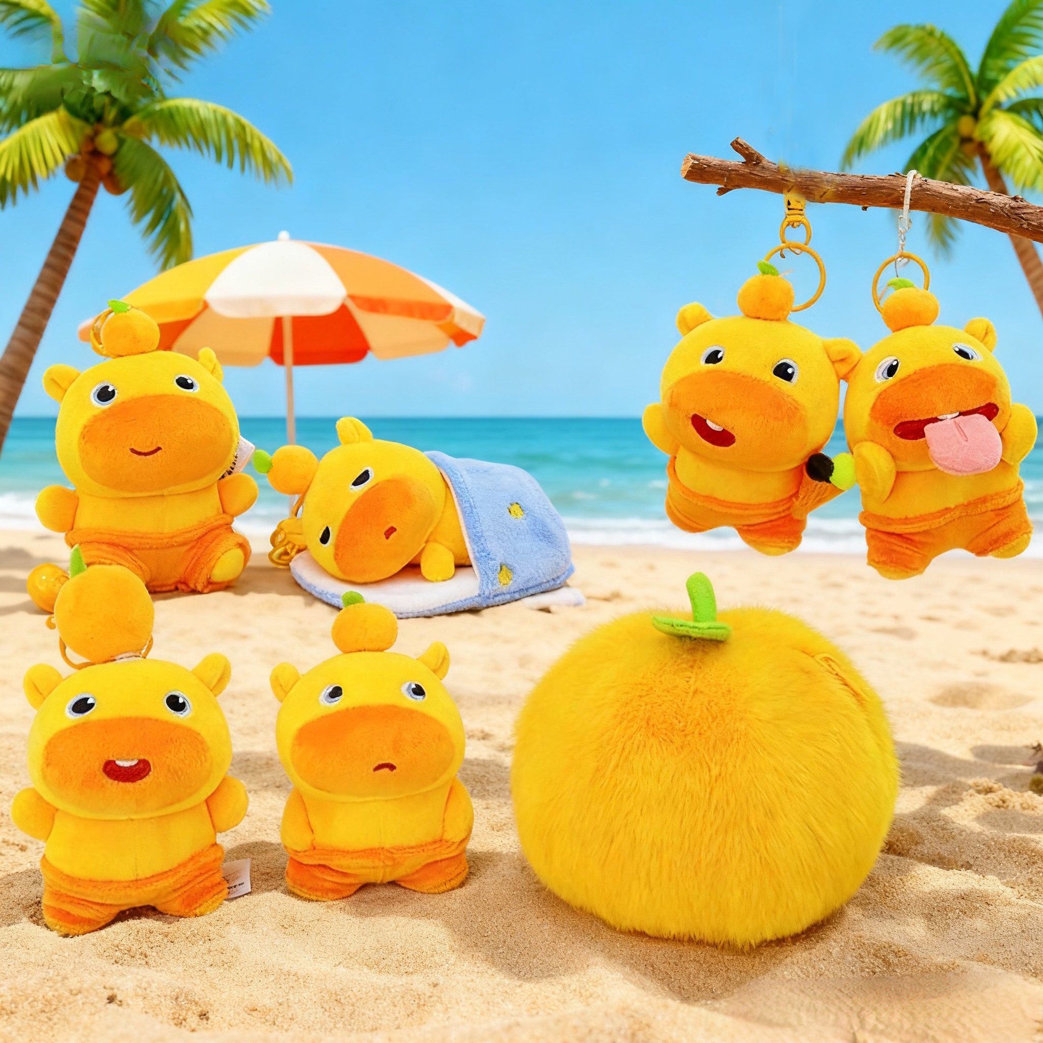 正版水豚噜噜毛绒玩偶可爱挂件学生书包包钥匙扣周边挂饰生日礼物