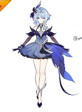 征集定金悠窝窝原神 奥黛塔 黑天鹅 cosplay 同人芭蕾 C服 至冬