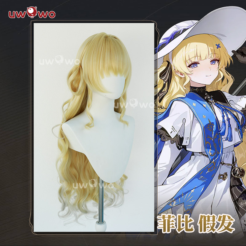 预售悠窝窝cosplay鸣潮 菲比假发 cos 配件 假毛 金色渐变
