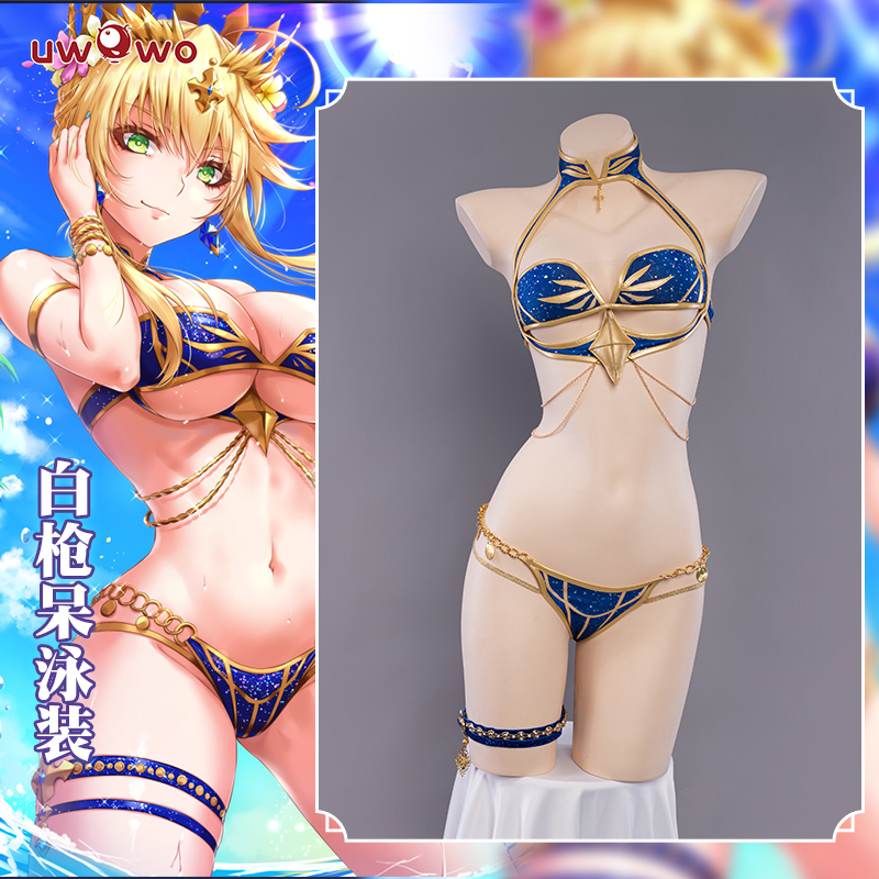 现货悠窝窝fgo白枪呆cosplay服比基尼泳装女 fatego泳衣saber吾王