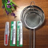 燕窝挑毛镊子工具三件套神器桃胶夹子漏勺过滤网清洗套装 组合专用