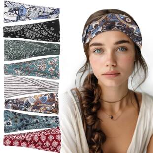 Printed Yoga Sweatband Elastic Running Sports Headband