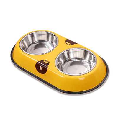 Stainless Steel Double Dog Bowl Anti-spill Pet