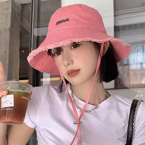 Custom Cotton Bucket Hat Drawstring UV Protection Hiking
