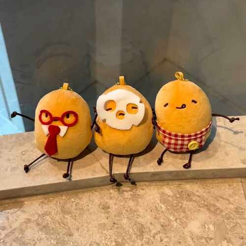 Cute Hamburger Fries Plush Bag Charm Potato Keychain