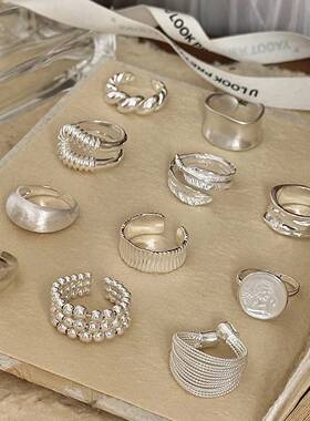 925 Silver Korean Minimalist Open Ring Elegant Jewelry