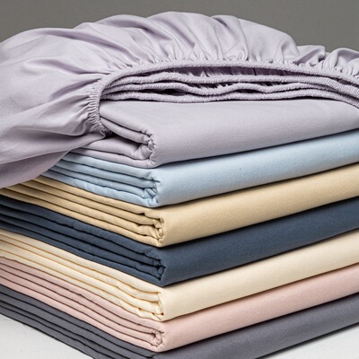 100% cotton fitted sheet with elastic band solid bed cover