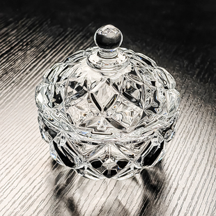 水晶玻璃碗带盖糖果罐高颜值水果盘糖罐果盘收纳盒首饰缸器皿容器