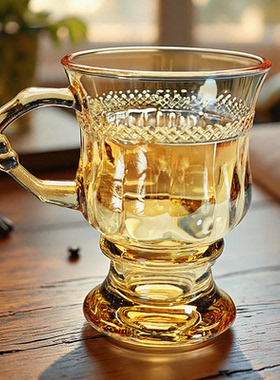水晶玻璃杯酒杯茶杯水杯2026新款杯子带把高级感女士高颜值耐高温