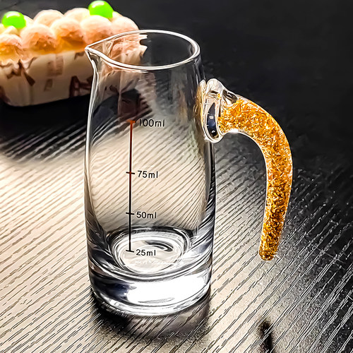 水晶玻璃金箔白酒分酒器100ml毫