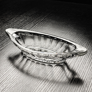 水晶玻璃碟小果盘水果盘香蕉船碗椭圆形船型木瓜器皿托盘船形盘子