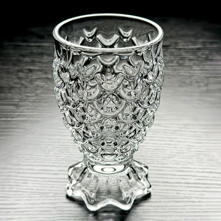 2025新款 水晶玻璃红酒杯矮脚鱼鳞高脚杯子鱼尾酒杯高端精致高颜值