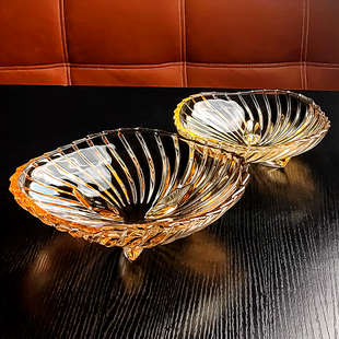 2025新款 水晶玻璃碗水果盘凉菜专用盘子轻奢高档果盘高颜值高级感