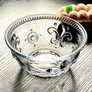 水晶玻璃碗家用精致漂亮透明高颜值好看水果甜品饭碗食品级耐高温