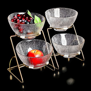 酒店早餐自助餐台玻璃咸菜碗小料盘器皿调料架商用容器小菜展示盒