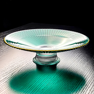 水晶玻璃高脚水果盘商用果盘轻奢高档高端精致高颜值酒店专用ktv