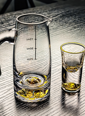 水晶玻璃小酒杯二两分酒器10ml白酒杯家用2两白洒怀氿迷你高级感