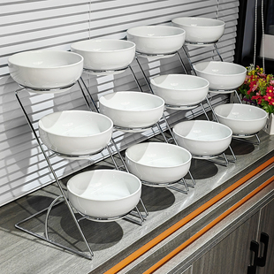 火锅自助餐台小料盒展示架调料碗商用酒店早餐摆台咸菜盘餐具器皿