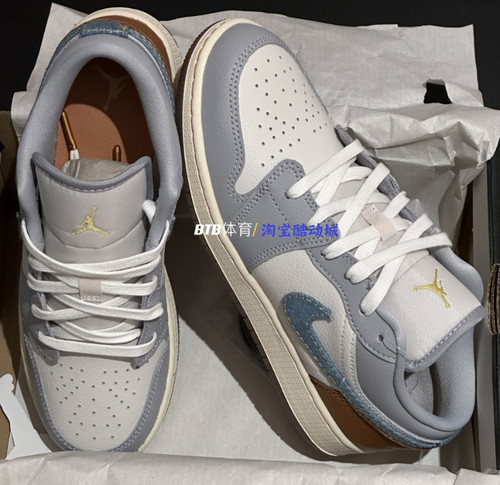 Air Jordan 1 Low AJ1 牛仔蓝百搭女低帮复古篮球鞋 FZ5046-041