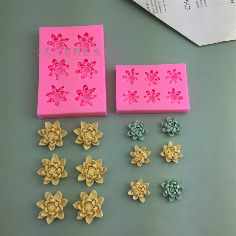 六连大小号莲花硅胶模具