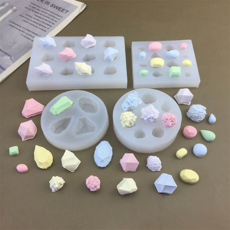 DIY钻石水滴冰块硅胶模具手工翻糖蛋糕巧克力滴胶石膏香薰装饰模