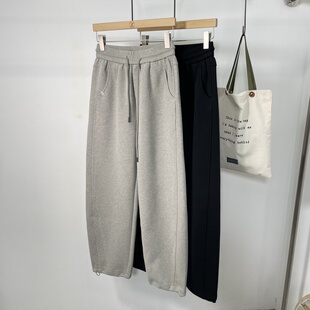 2026春季新款针织弯刀直筒裤男原创潮时尚宽松阔腿裤散口直筒卫裤