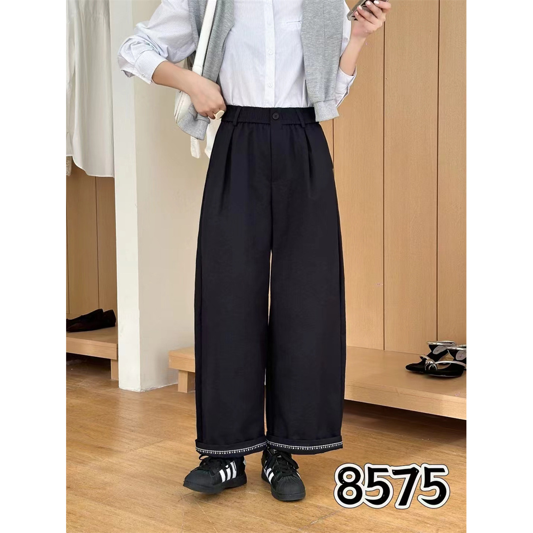 2025秋绿枝休闲裤女松紧宽松百搭