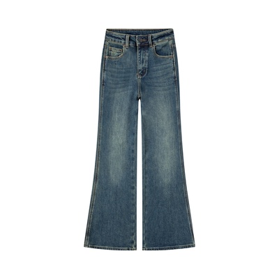 加绒上新 南油外贸品质女神2025秋季新款女士牛仔裤微喇裤长裤子