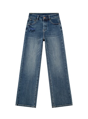 50172- 2025秋季新款女士牛仔裤直筒裤阔腿裤长裤子