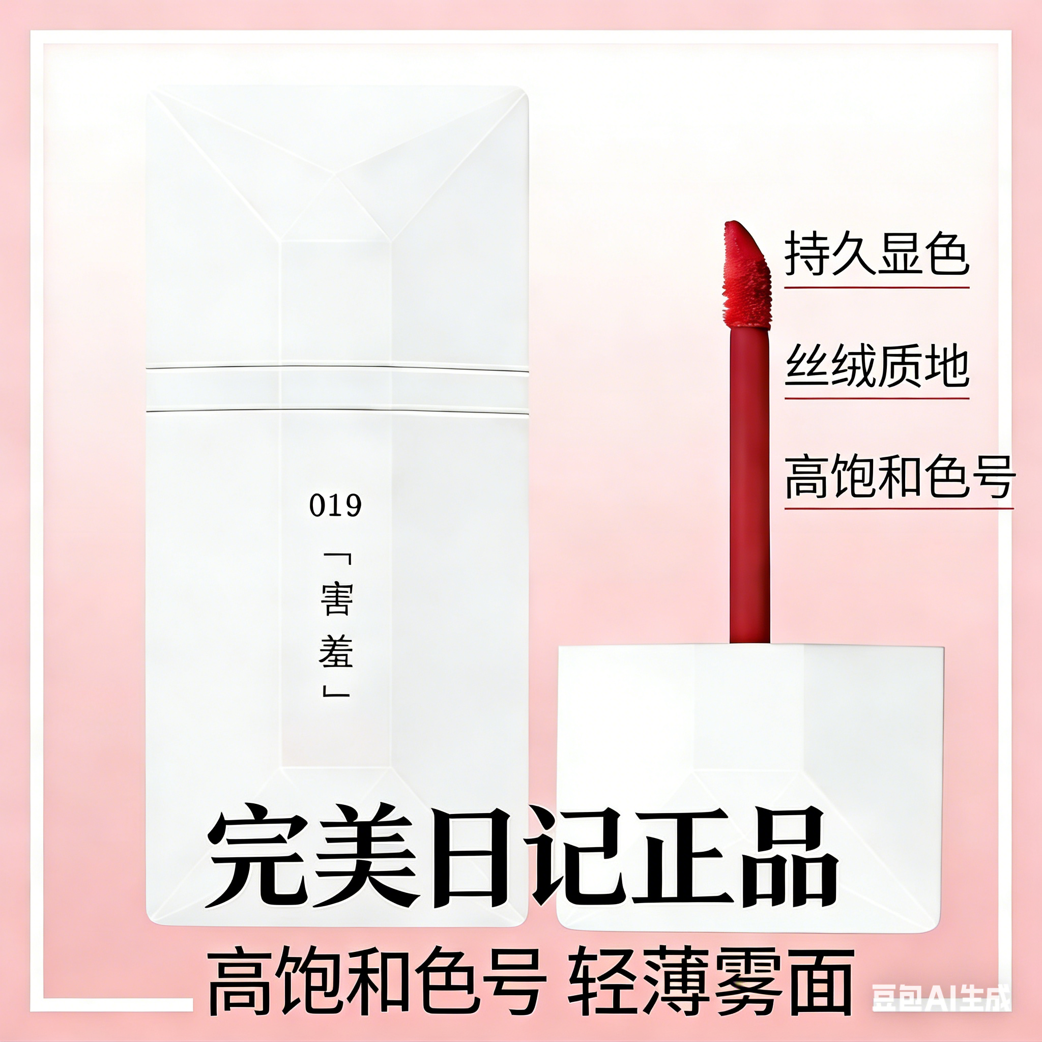 完美日记丝绒名片唇釉019雾面口红003哑光显白持久学生女官方正品