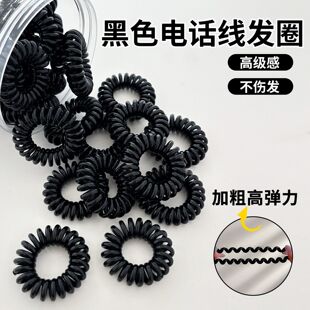 新款早春彩色电话线发圈女高弹力扎发头绳简约气质耐用发绳发饰